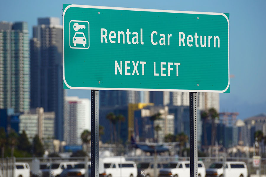 Rental Car Return sign